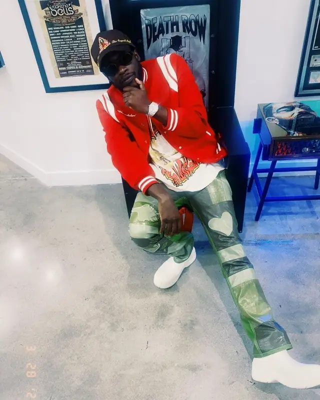T-Shyne outfit in Whensmokeclears, Vertabrae, and Bottega Veneta, 2021