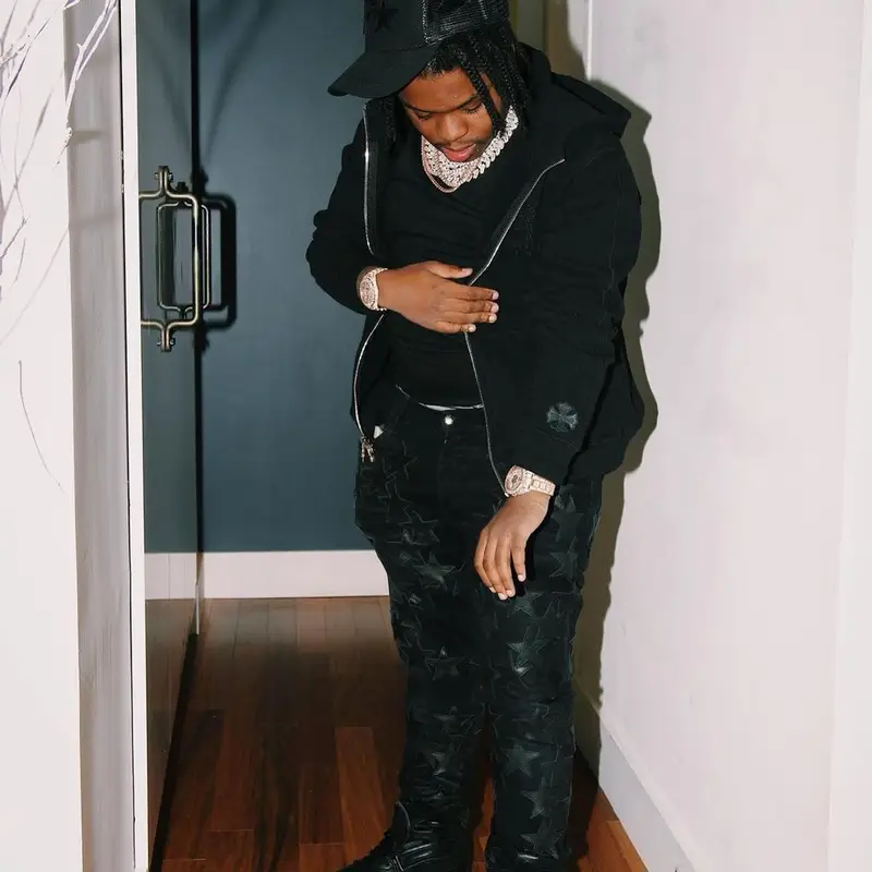 42 Dugg outfit in Chrome Hearts, Chemist, and Amiri, 2021