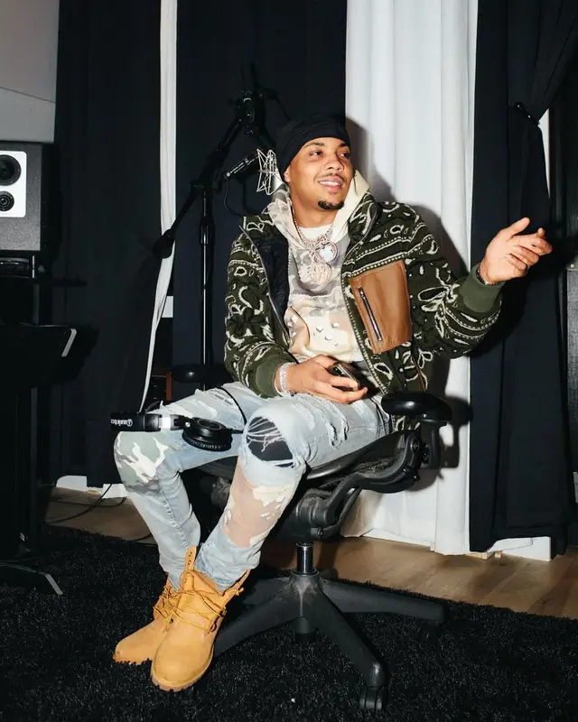 G Herbo outfit in Amiri and Timberland, 2021