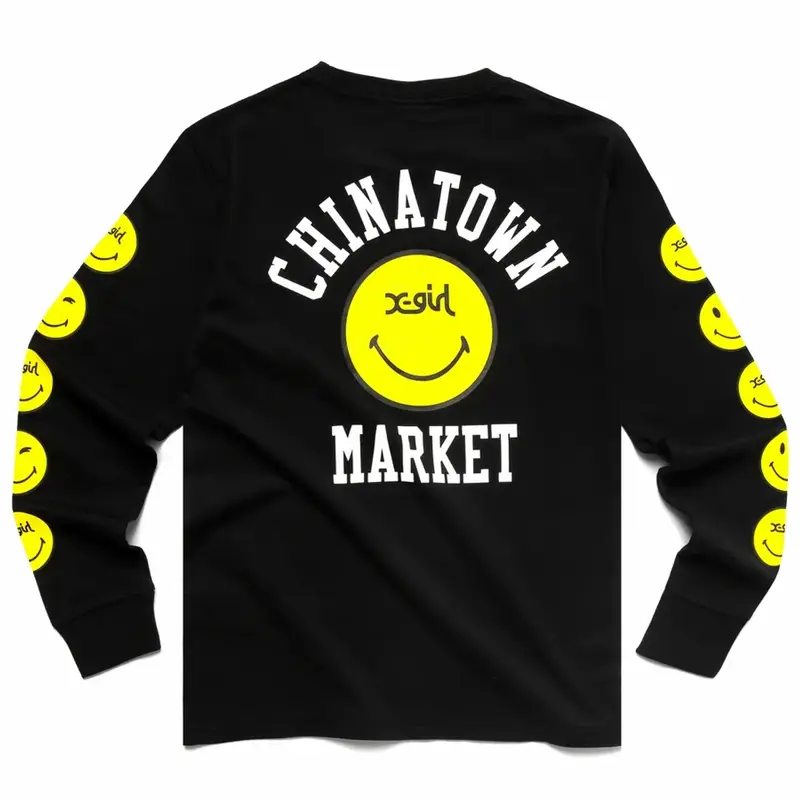 Market X-Girl Winky Face Long Sleeve Shirt $60