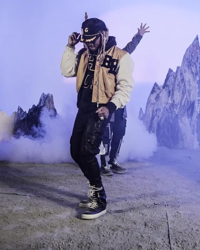 Future outfit in Rick Owens, Rhude, and RoyGBiv, 2021