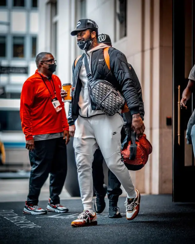 John Wall outfit in Nike, Louis Vuitton, and Drake Merch, 2021