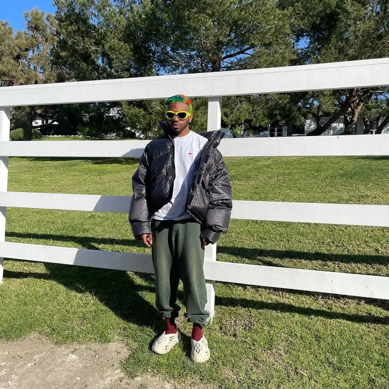 Kevin Abstract outfit in Supreme, Yeezy, and Bottega Veneta, 2021