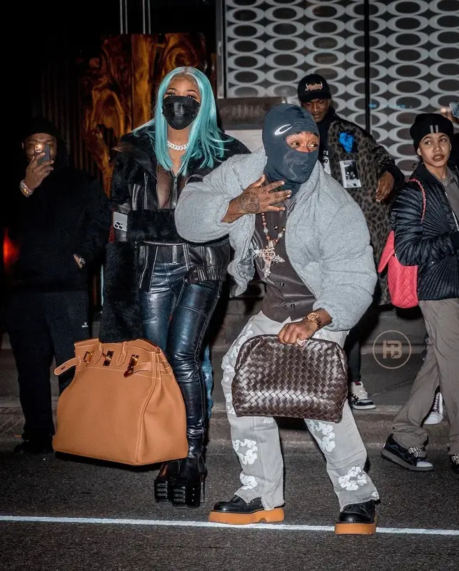 Lil Uzi Vert outfit in Prada, Bottega Veneta, and Marine Serre, 2021