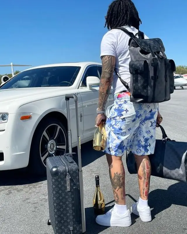 Young M.A outfit in Nike and Louis Vuitton, 2021