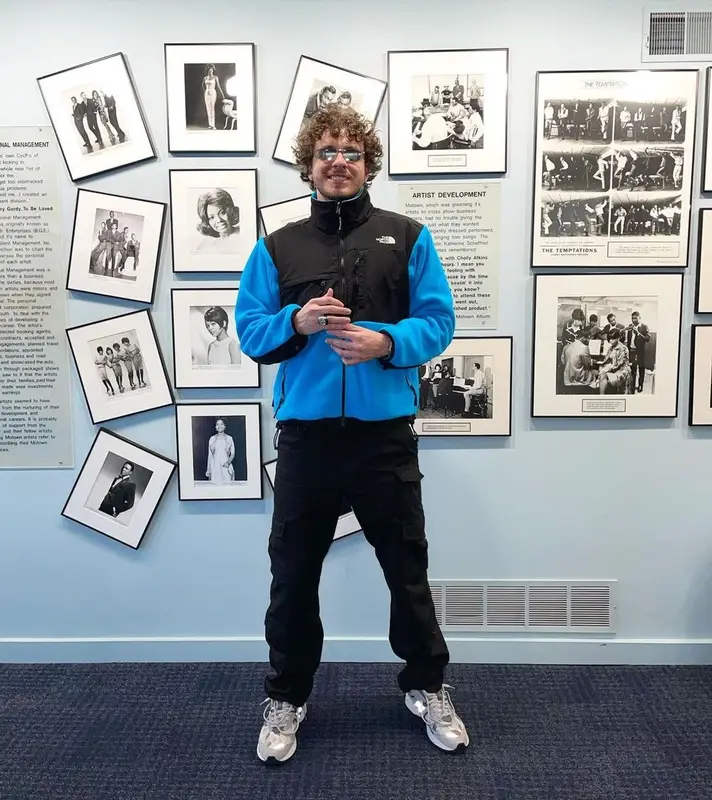 Jack Harlow outfit in The North Face, Carhartt, and Bape, 2021