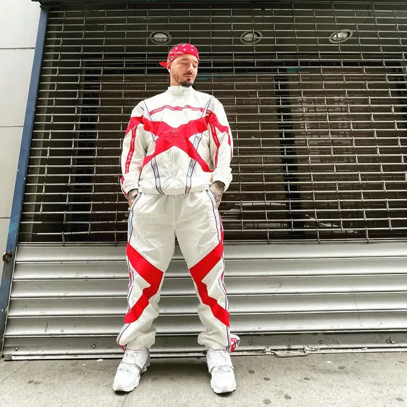 J Balvin outfit in Supreme, Nike, and Comme Des Garcons, 2021