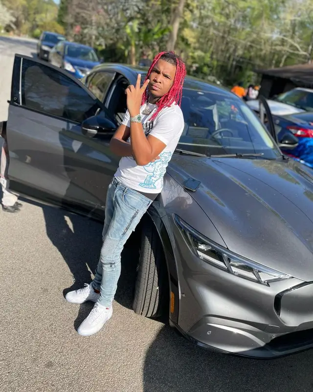 Lil Keed outfit in Amiri and Jordan, 2021