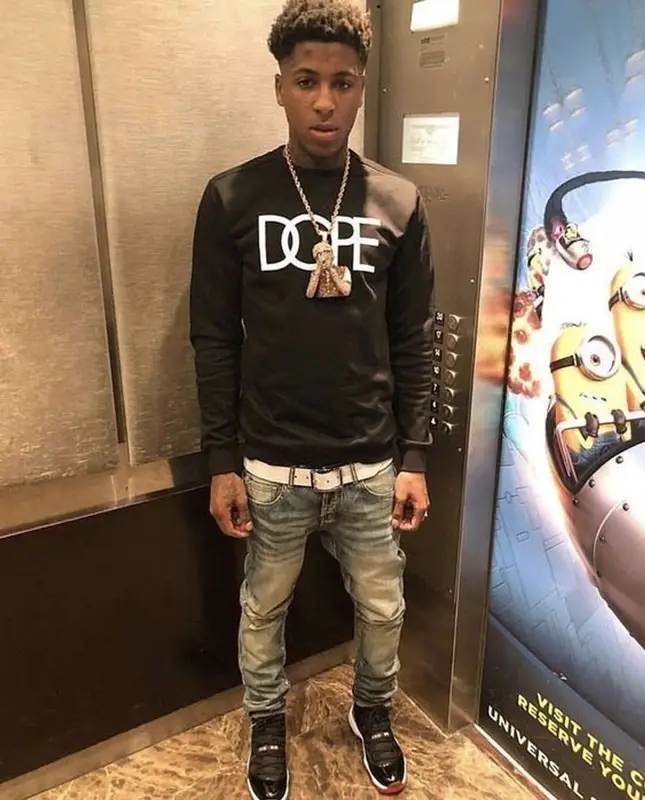 NBA YoungBoy outfit in Dope, Jordan, and Louis Vuitton, 2021