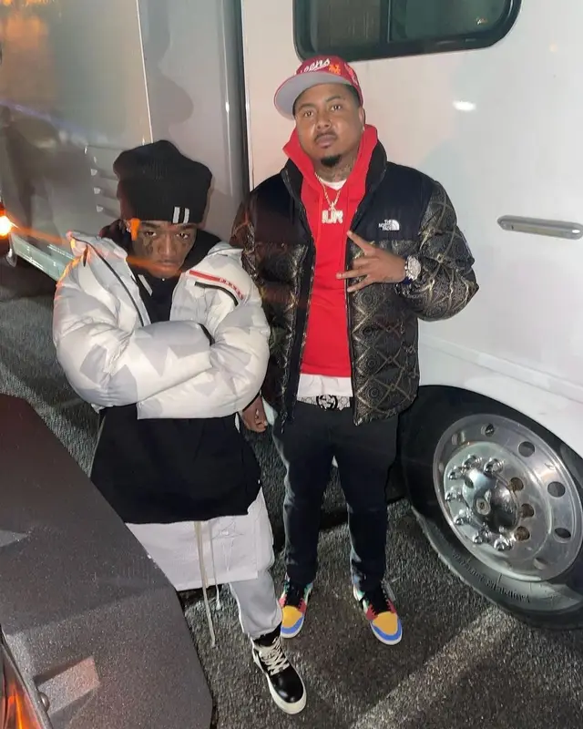 Lil Uzi Vert outfit in Prada, Rick Owens, and Champion, 2021