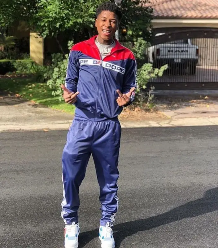 NBA YoungBoy outfit in Dope and Jordan, 2021