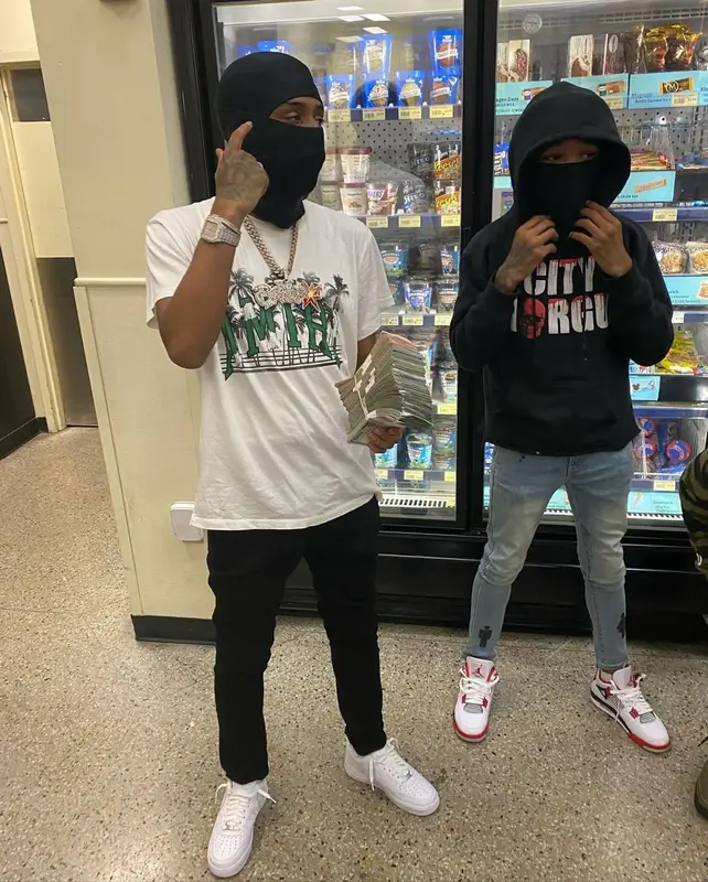 Pooh Shiesty outfit in Amiri and Nike, 2021