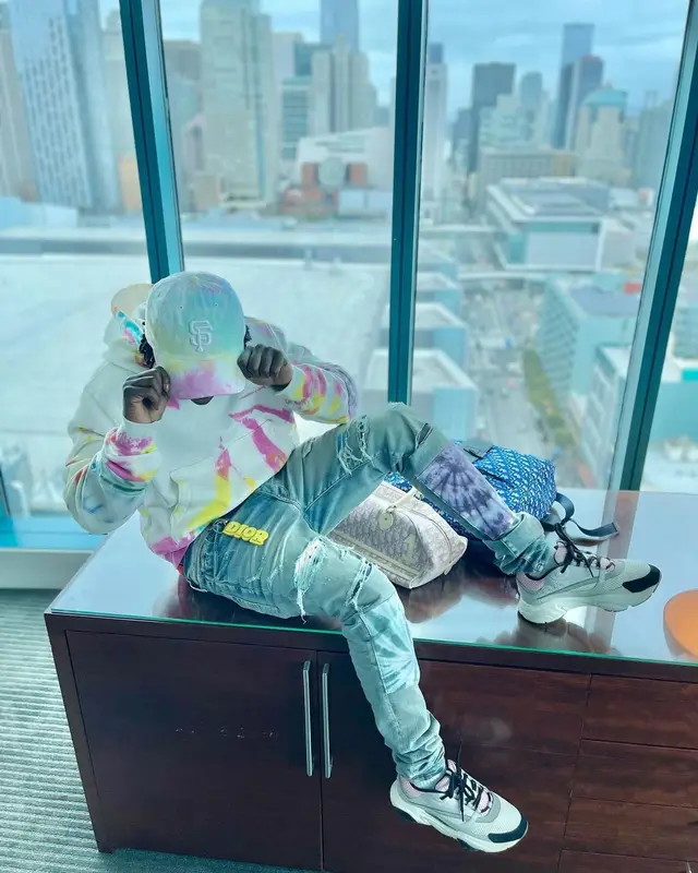 Jackboy outfit in Amiri, Dior, and ’47, 2021