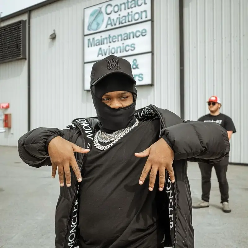 42 Dugg outfit in Moncler, Nike, and Amiri, 2021