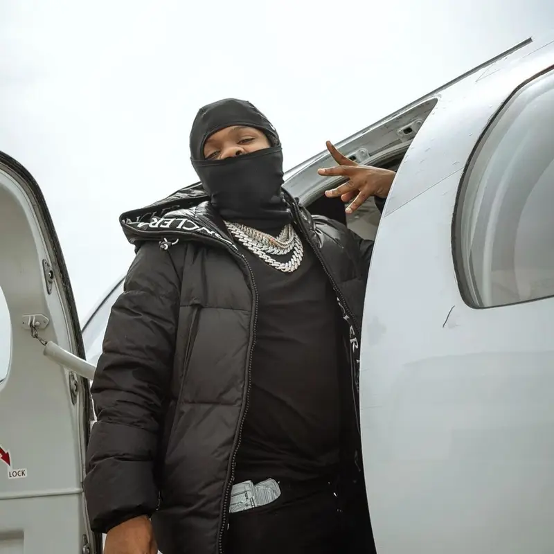 42 Dugg outfit in Moncler, Nike, and Amiri, 2021