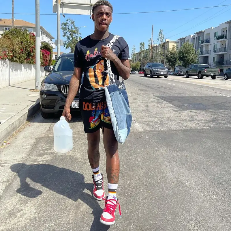 Famous Dex outfit in Vintage, No Name, and Nike, 2021