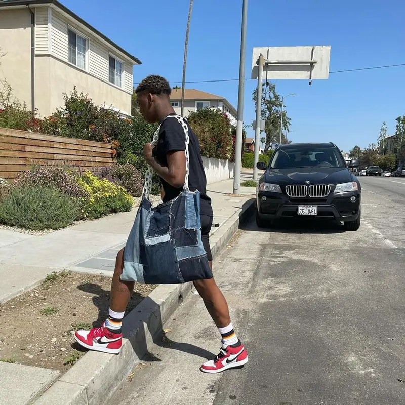 Famous Dex outfit in Vintage, No Name, and Nike, 2021