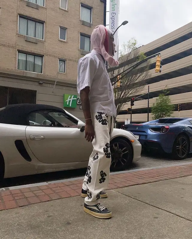 Ian Connor outfit in Maison Margiela, Denim Tears, and Gucci, 2021