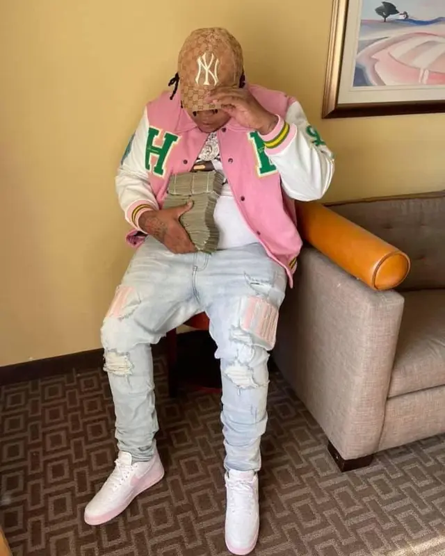 Big Yavo outfit in Homme + Femme, Bape, and Gucci, 2021
