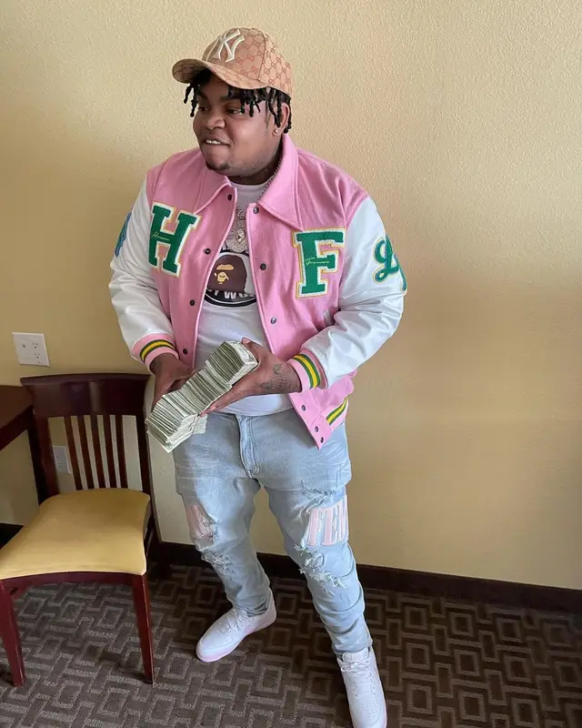 Big Yavo outfit in Homme + Femme, Bape, and Gucci, 2021