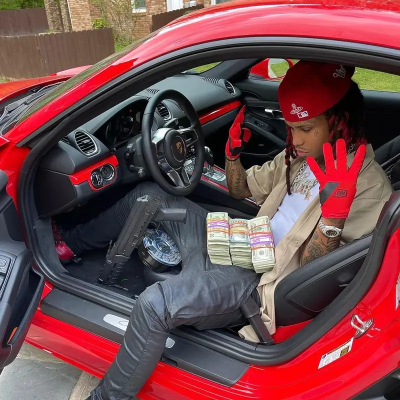 Lil Gnar outfit in Dickies, Rick Owens, and Roa, 2021