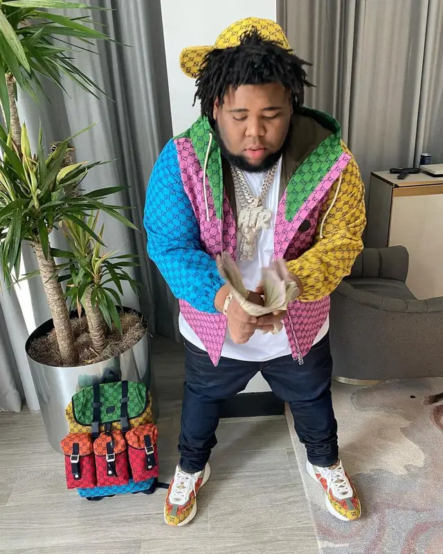 Rod Wave outfit in G-Star RAW and Gucci, 2021