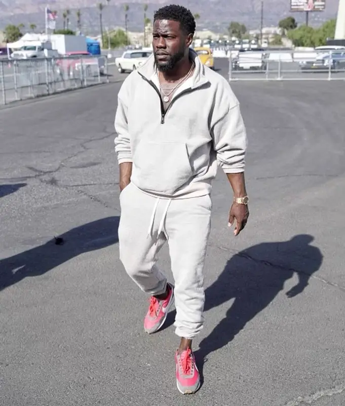 Kevin Hart outfit in John Elliott, 2021