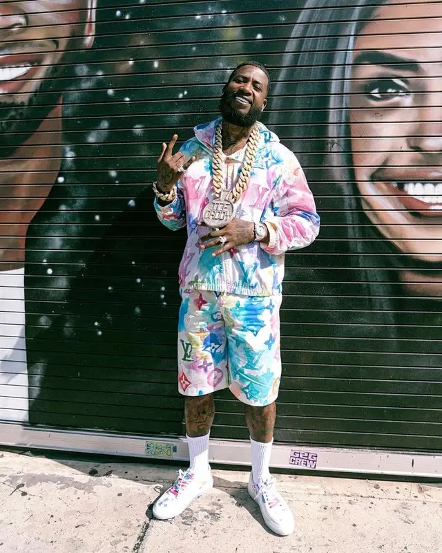 Gucci Mane outfit in Louis Vuitton, 2021