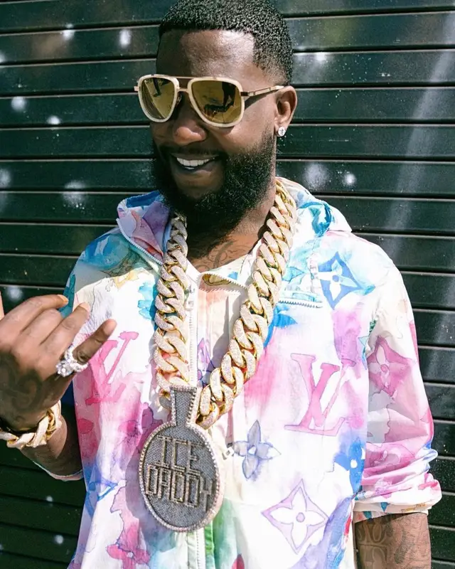 Gucci Mane outfit in Louis Vuitton, 2021