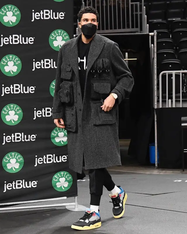 Jayson Tatum outfit in Dolce & Gabbana, Rta, and Jordan, 2021