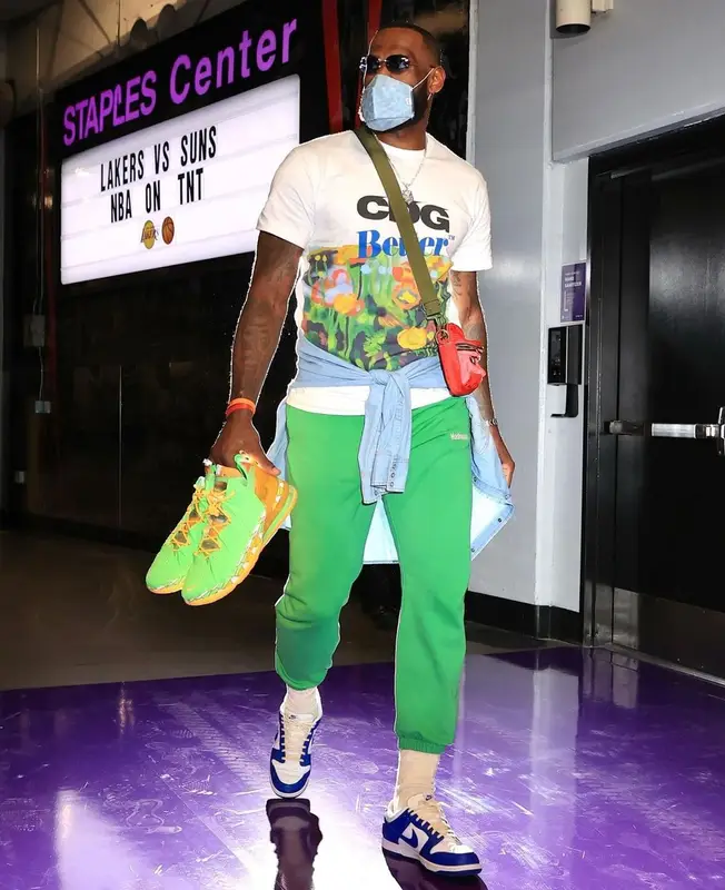 LeBron James outfit in Comme Des Garcons, Madhappy, and Nike, 2021