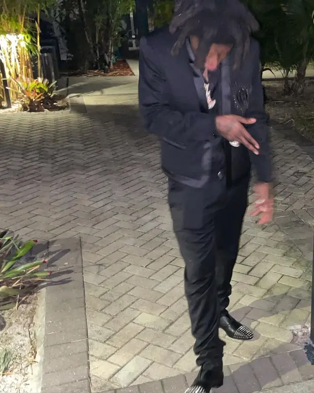 Kodak Black outfit in Balmain and Christian Louboutin, 2021