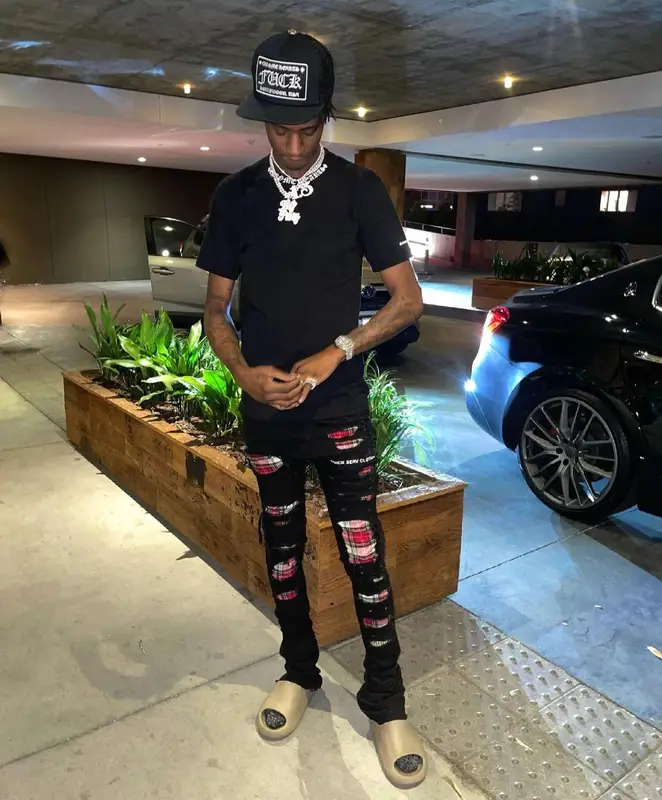 Yung Mal outfit in Evol, Chrome Hearts, and Yeezy, 2021