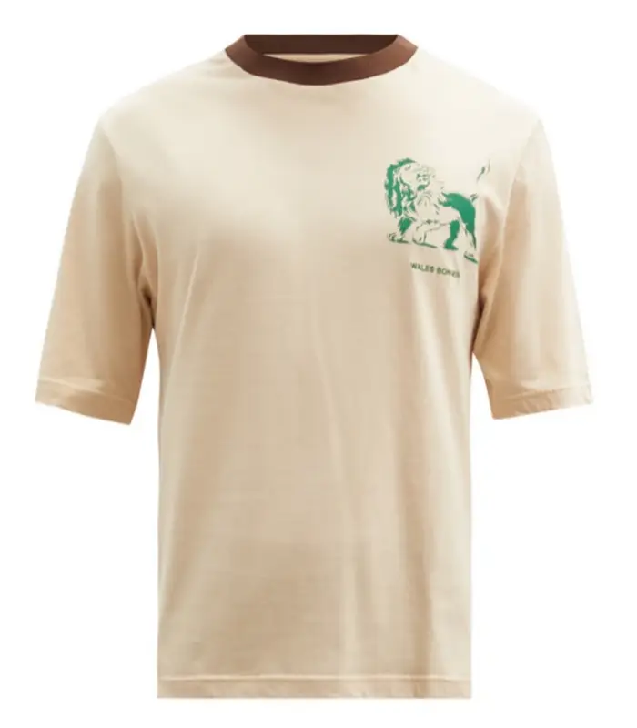 Wales Bonner Johnson Crest Print Organic Beige T-shirt $180