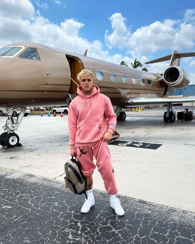 Jake Paul outfit in KidSuper, Gucci, and Nike, 2021
