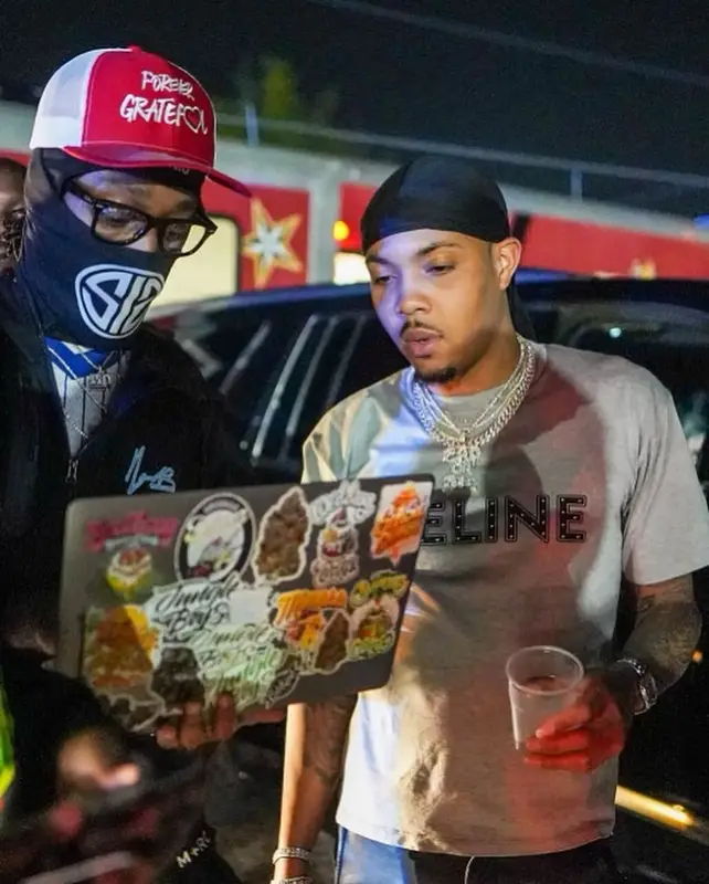 G Herbo outfit in Celine and Amiri, 2021