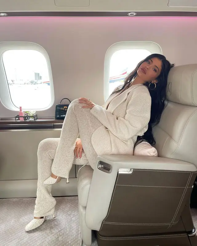 Kylie Jenner outfit in Magda Butrym, Dion Lee, and Hermes, 2021