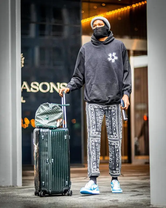Kevin Durant outfit in Goodsinners, Amiri, and Nike, 2021