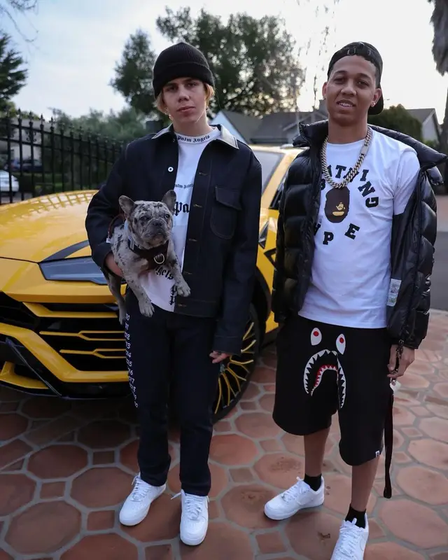 Lil Bibby outfit in Moncler, Bape, and Nike, 2021