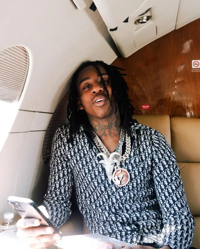 Polo G outfit in Dior and Amiri, 2021