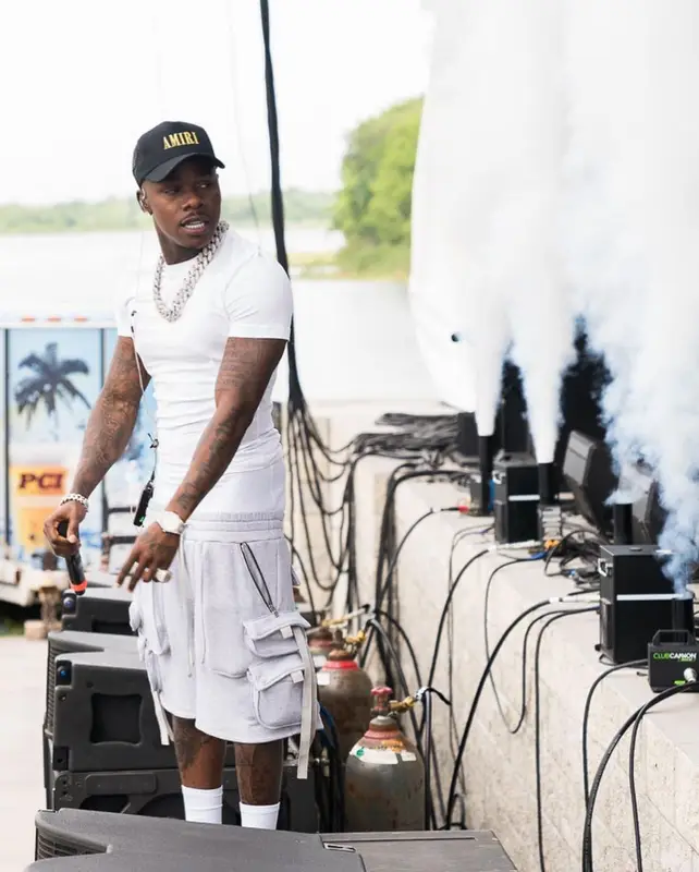 DaBaby outfit in Dior, Amiri, and Calvin Klein, 2021