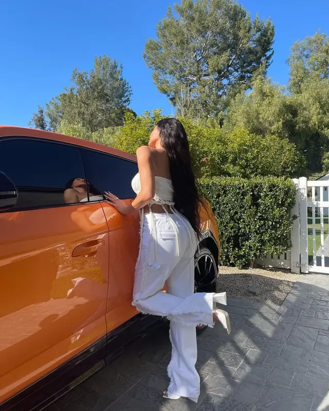 Kylie Jenner outfit in Dion Lee, Martine Ali, and The Attico, 2021