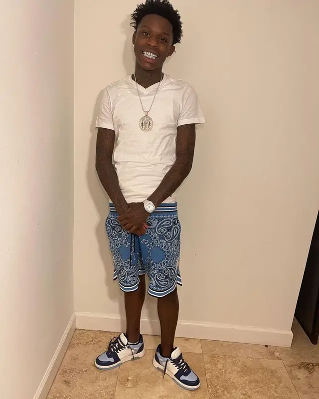 Quando Rondo outfit in Polo Ralph Lauren, Amiri, and Off-White, 2021