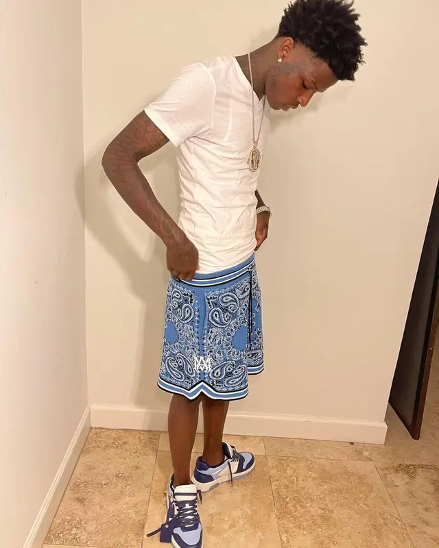 Quando Rondo outfit in Polo Ralph Lauren, Amiri, and Off-White, 2021