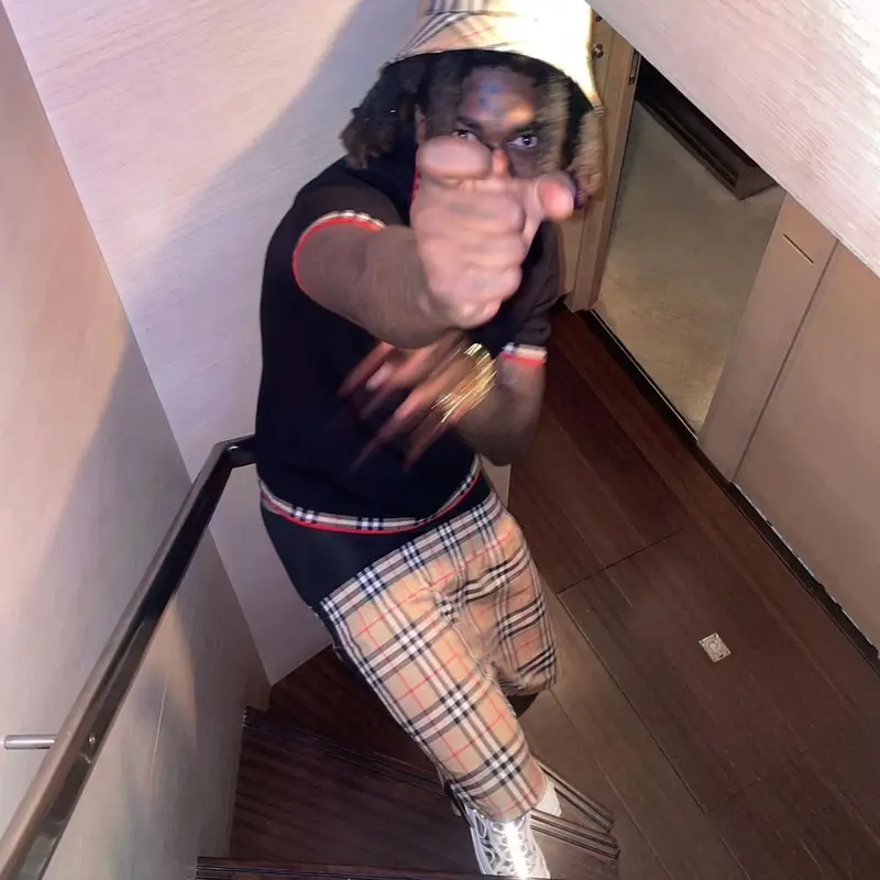 Kodak Black outfit in Burberry, 2021