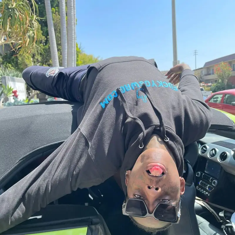 Famous Dex outfit in FuckYouSwag, Ride The Slopes, and Louis Vuitton, 2021