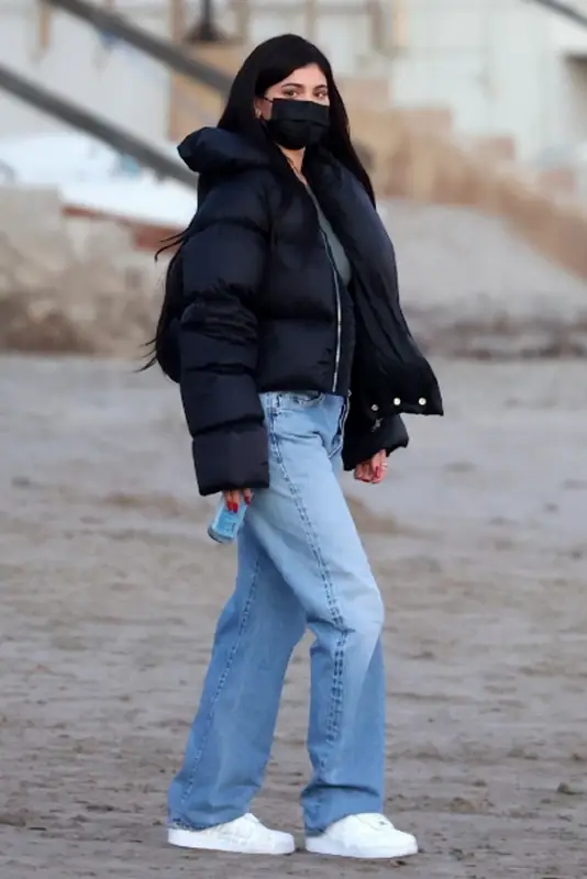 Kylie Jenner outfit in Rick Owens, Nike, and Skims, 2021