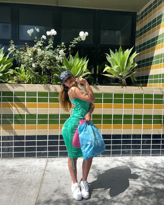 Addison Rae outfit in Nike, Wish Me Luck, and By.Dyln, 2021