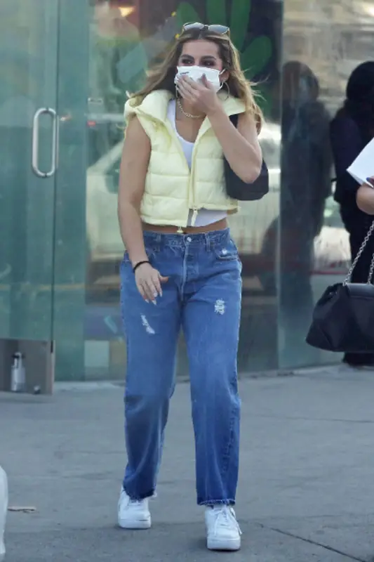 Addison Rae outfit in Nike, Prada, and Evolve Together, 2021