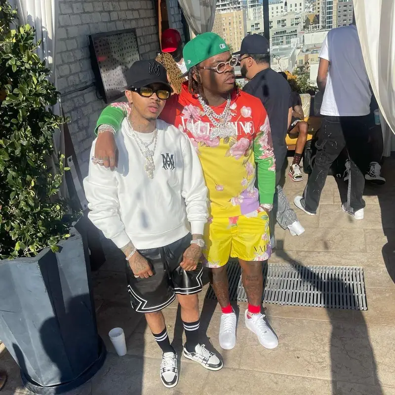 Gunna outfit in Valentino, Nike, and Cartier, 2021